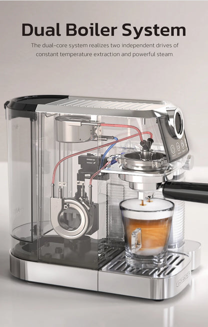 HiBREW  3 in 1 Semi Automatic Espresso Cappuccino Latte Coffee Machine Automatic Milk Froth Ground Coffee Stainless Steels H13A