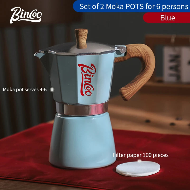 Bincoo Single Valve Coffee Moka Pot Espresso Machine Brewed Coffee Italian Home Outdoor Kitchen Utensils Barista Accessories