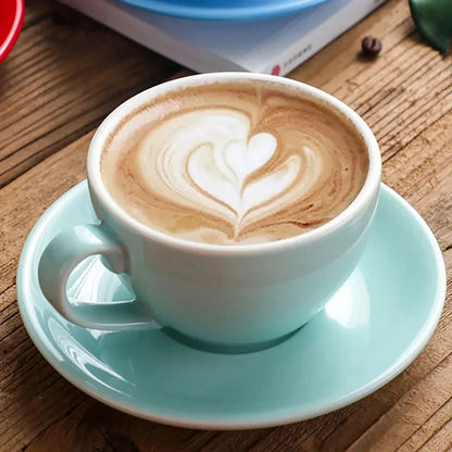 Ceramic Coffee Cup & Saucer Set – Modern Espresso Cup