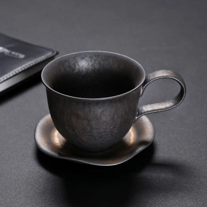 KuBac HoMmi New INS Stoneware handmade Japanese style vintage coffee cup afternoon tea ceramic mug set retro coffee cup