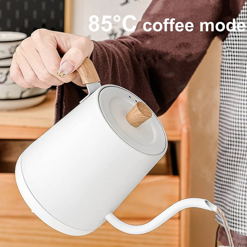 110V Electric Kettle Smart Hand Brewed Gooseneck Coffee Pot 800ml Home Temperature Controlled Kettle Suitable For Coffee/Tea