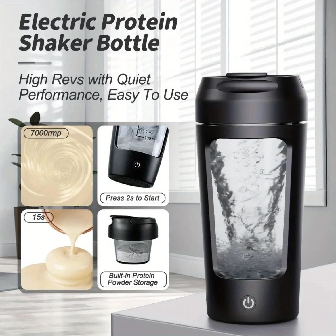 500ML Electric Protein Powder Mixing Cup Automatic Shaker Bottle Mixer Shake Bottle Milk Coffee Blender Kettle fro Gym outdoor