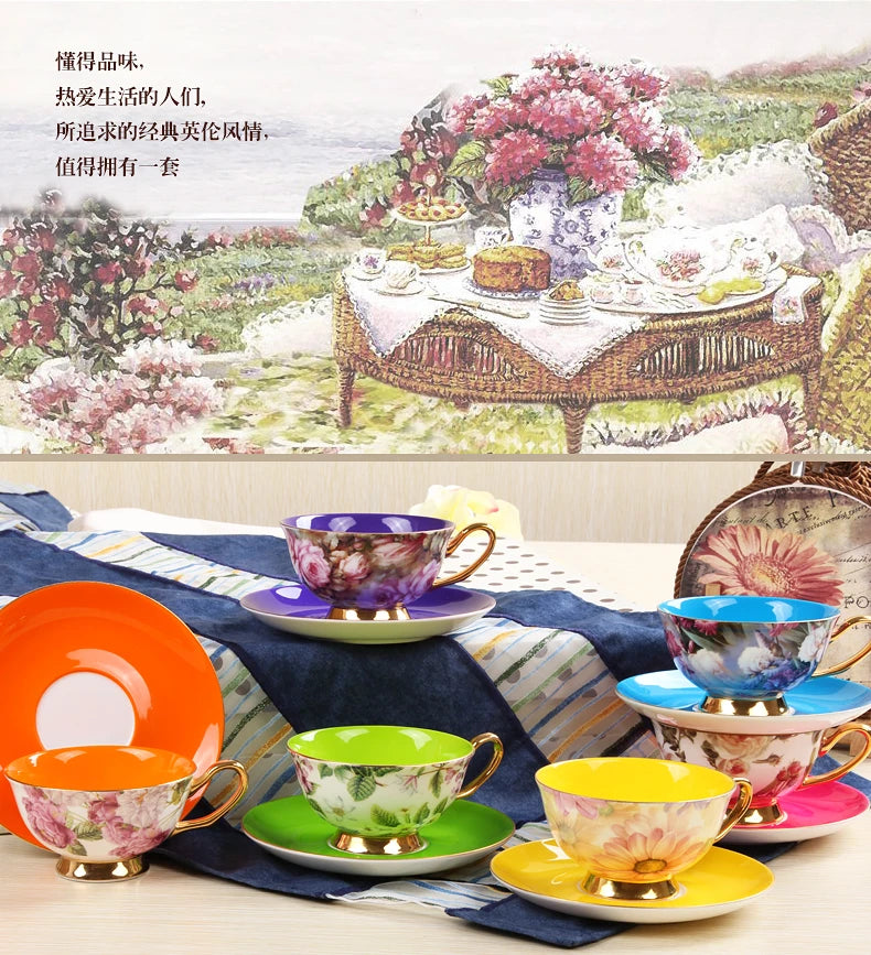 Bone China Ceramic Cups and Saucers Gift Boxes Coffee Cup Set