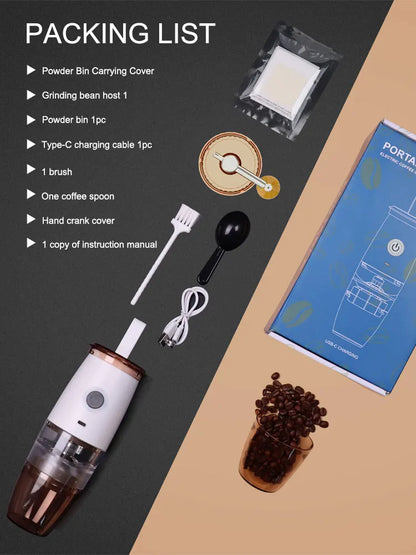 Portable Electric Manual 2-in-1 Coffee Grinder USB Charge Profession Grinding Core Coffee Beans Grinder For Home Office Travel