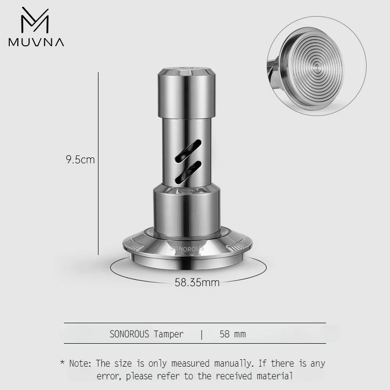 MUVNA V2 Espresso Tamper, 30lbs pressure Spring-loaded Coffee Tamper,Stainless Steel Gravity Adaptive Height Distributor New Set