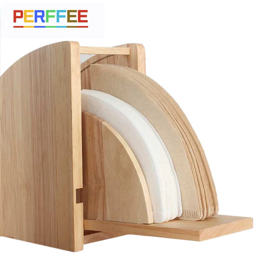 Coffee Filter Paper Holder Storage Hand Drip Coffee Filter Holder Wooden Coffee Paper Holder Coffee Accessories