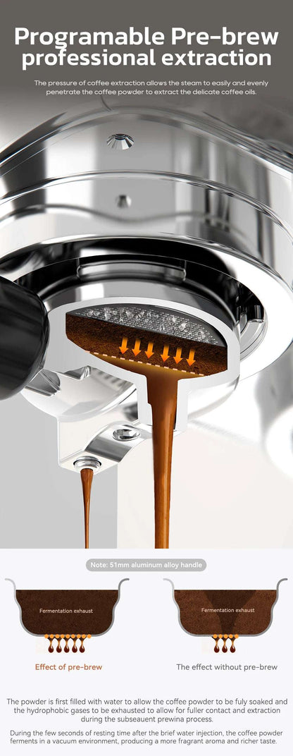 HiBREW  3 in 1 Semi Automatic Espresso Cappuccino Latte Coffee Machine Automatic Milk Froth Ground Coffee Stainless Steels H13A