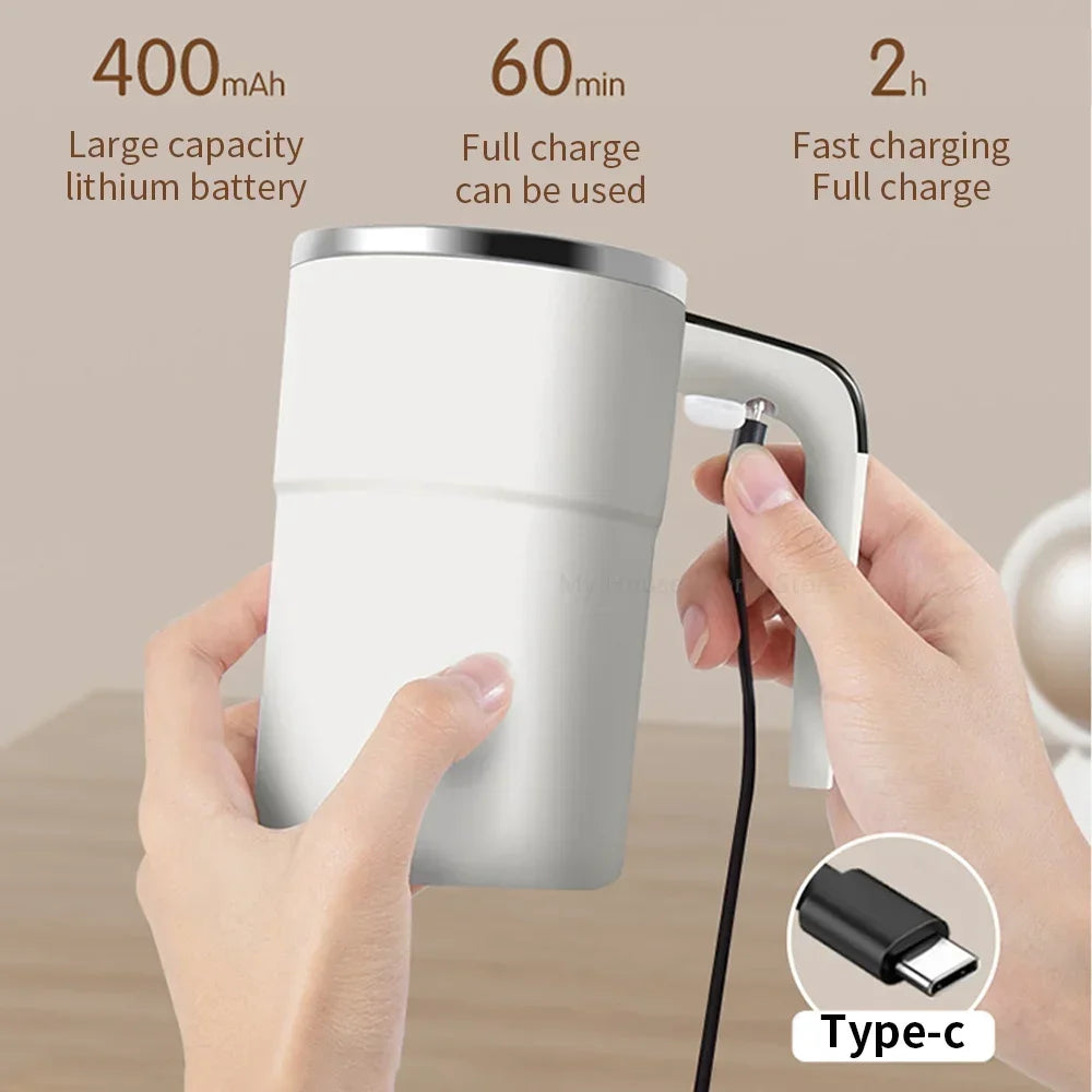 380ML Automatic Self Stirring Magnetic Mug with LCD Screen Coffee Milk Juice Mixing Cup USB Rechargeable Smart Thermal Cups