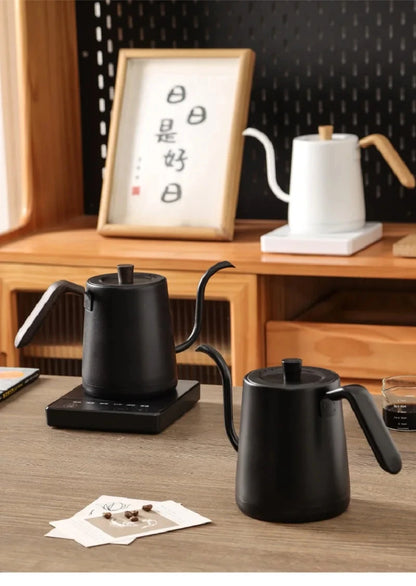 110V/220V Hand Brewed Coffee Gooseneck Kettle Smart Temperature Adjust 304 Stainless Steel Teapot 1000W Electric Kettle 800ml