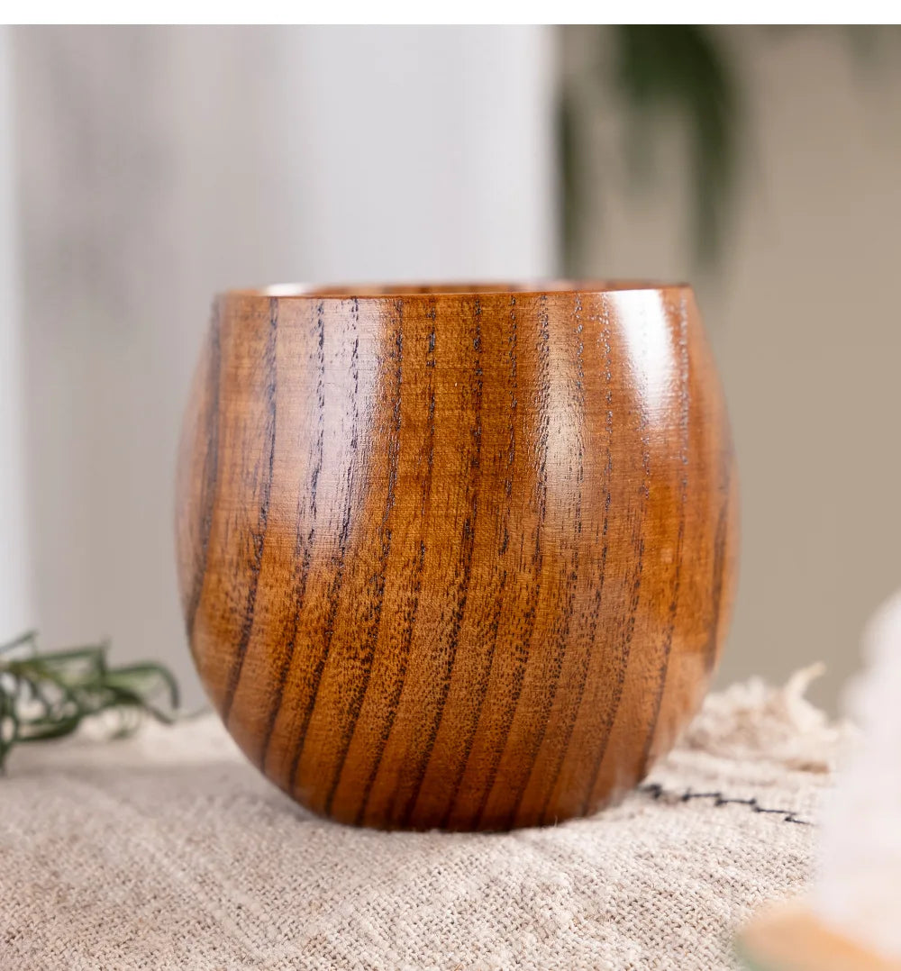 Wooden Big Belly Handmade Natural Spruce Wood Cups Beer Tea Coffee Milk Water Cup Kitchen Bar Drinkware