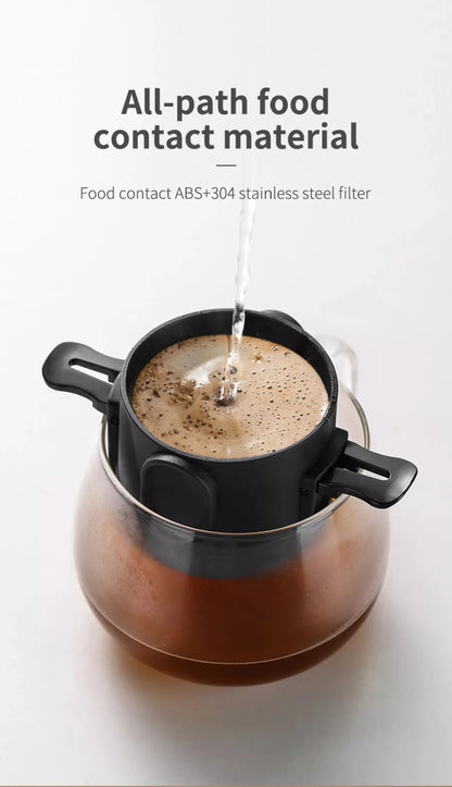 304 Stainless Steel Portable Coffee Filter Drip Coffee Tea Holder Reusable Mug Coffee Dripper Tea Cup Set Coffee Pot Coffeeware