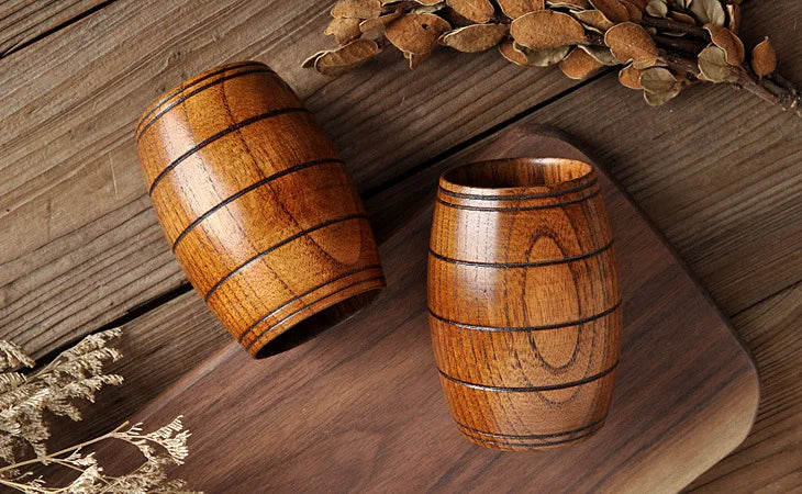 Wooden Bucket Shape Mugs Handmade Natural Spruce Wood Cups Beer Coffee Milk Water Drinking TeaCup Creative Kitchen Bar Drinkware