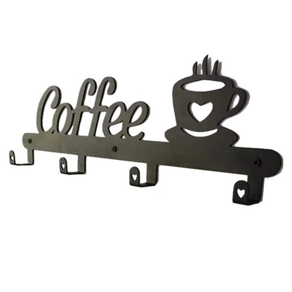 Wall Mount Coffee Mug Storage Racks Iron Shelf for Bathroom Office Home Punched