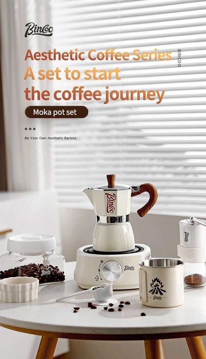 Bincoo Single Valve Coffee Moka Pot Espresso Machine Brewed Coffee Italian Home Outdoor Kitchen Utensils Barista Accessories