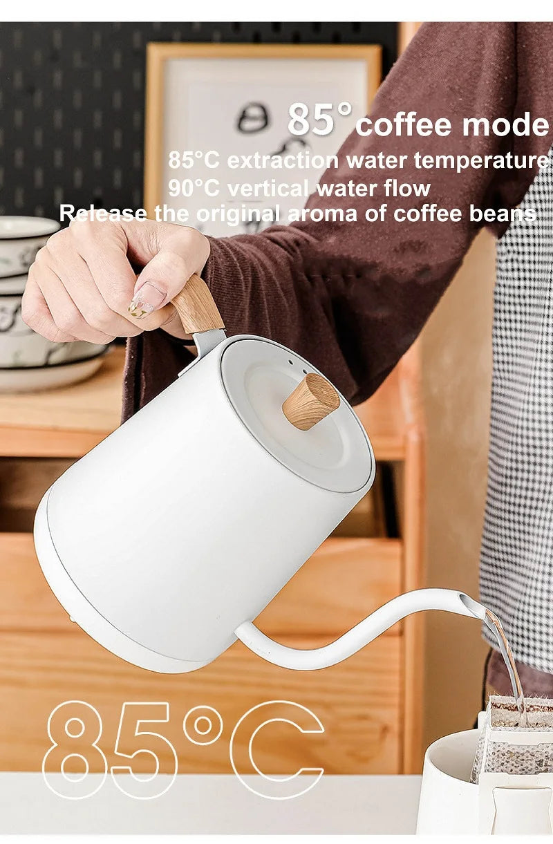 110V Electric Kettle Smart Hand Brewed Gooseneck Coffee Pot 800ml Home Temperature Controlled Kettle Suitable For Coffee/Tea