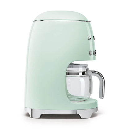 2024 New Smeg Retro Style Aesthetic Drip Filter Coffee Machine, Pastel Green