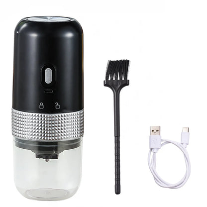 200ml Travel Camping Electric Burr Coffee Grinder 13W USB Rechargeable Cordless Coffee Bean Grinder with Cleaning Brush