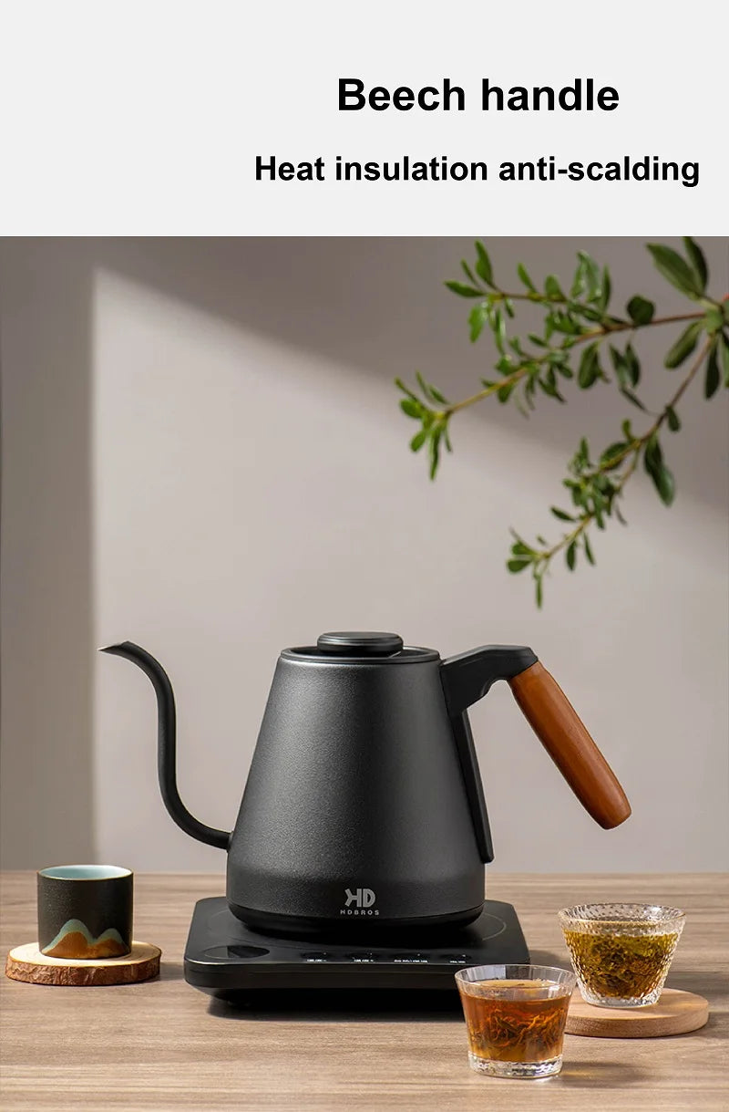 220V Electric Kettle Gooseneck Jug Hand Brew Coffee Pot Thermo Pot Temperature-Control Heating Water Bottle 800ml Smart Teapot