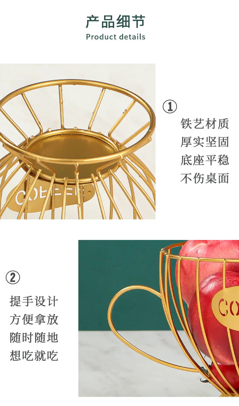 Coffee Capsule Basket Multifunction Hollow Metal Stand Holder Vintage Coffee Pod Storage Shelves Rack for Home Cafe Hotel