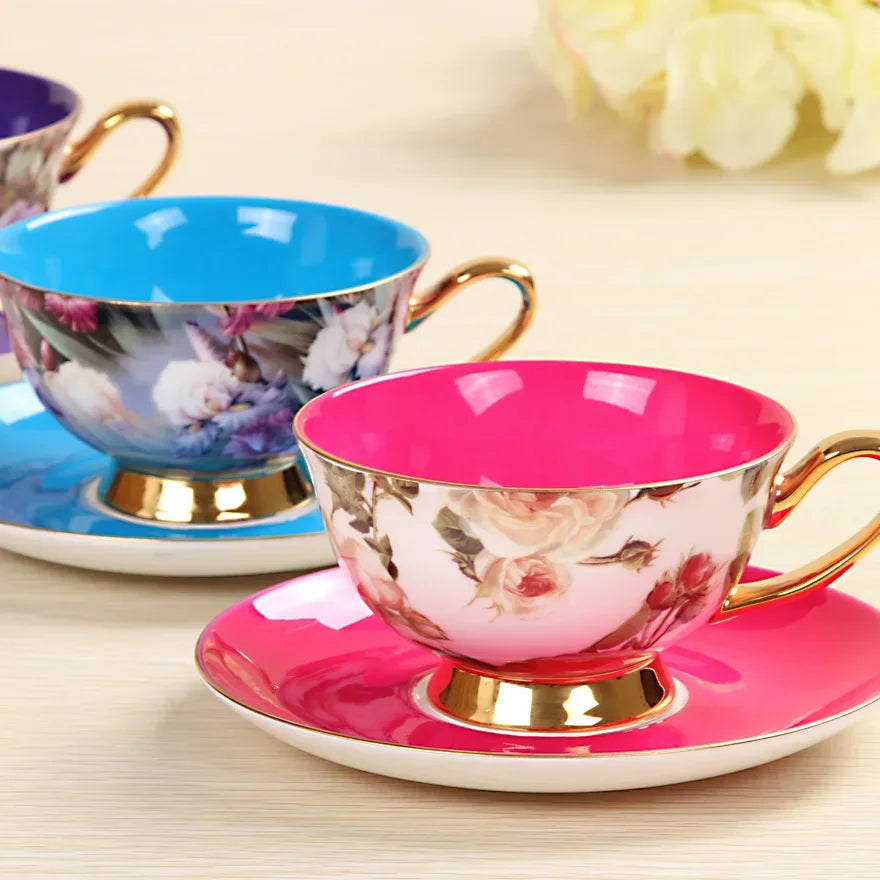 Bone China Ceramic Cups and Saucers Gift Boxes Coffee Cup Set