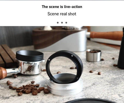 Aluminum Coffee Powder Dosing Ring Receiver Magnetic Suction Powder Ring Coffee Machine for 51 53 58Mm Coffee Filter Tamper