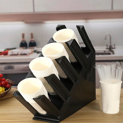 4 Layers Paper Cup Holder Disposable Cup Bracket Coffee Milk Tea Bar Drinking Holder Plastic Storage Rack Cup Divider