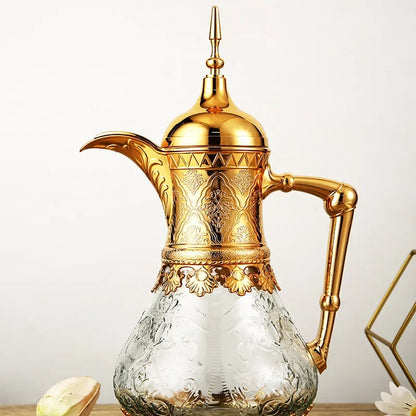 1.6L Arabic Style Coffee Pot Juice Tea Kettle Water Bottles Cold Brew Pots Kitchen Vintage Coffeeware Teaware for Family Reunion