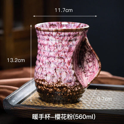 1Pc, 500ml Creative Ceramic Coffee Cup, Kiln Changed Pottery, Cute Tea Cups, Kung Fu Teacup, Wholesale