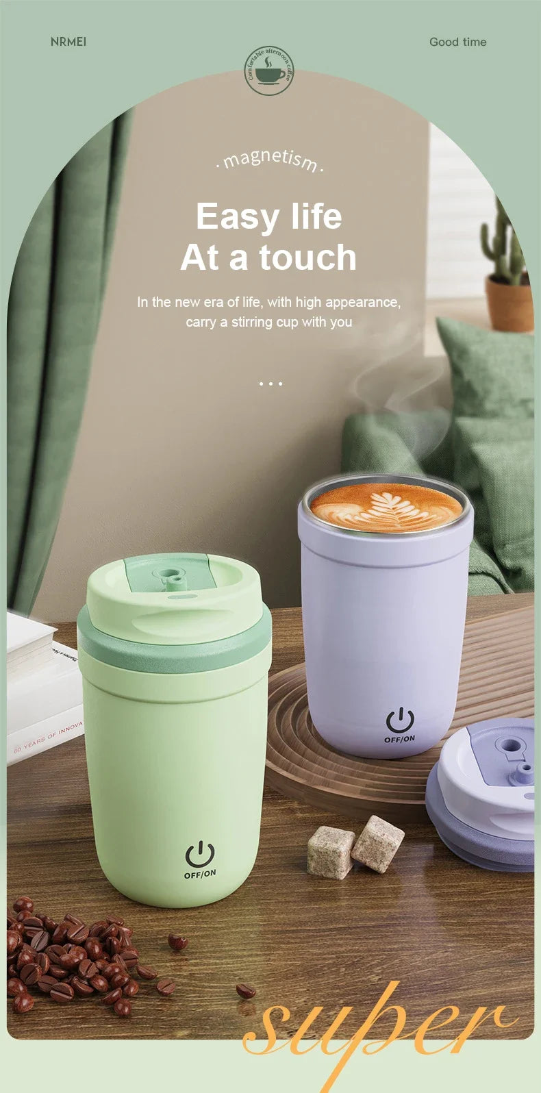 Automatic Electric Stirring Coffee Mugs，Self Stirring Coffee Mug With Straw, Coffee Milk Auto Mixing Cups,Charging, Portable