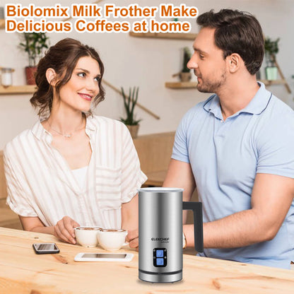 BioloMix Upgraded 4 in 1 Coffee Milk Frother Frothing Foamer Automatic Milk Warmer Cold/Hot Latte Cappuccino Chocolate