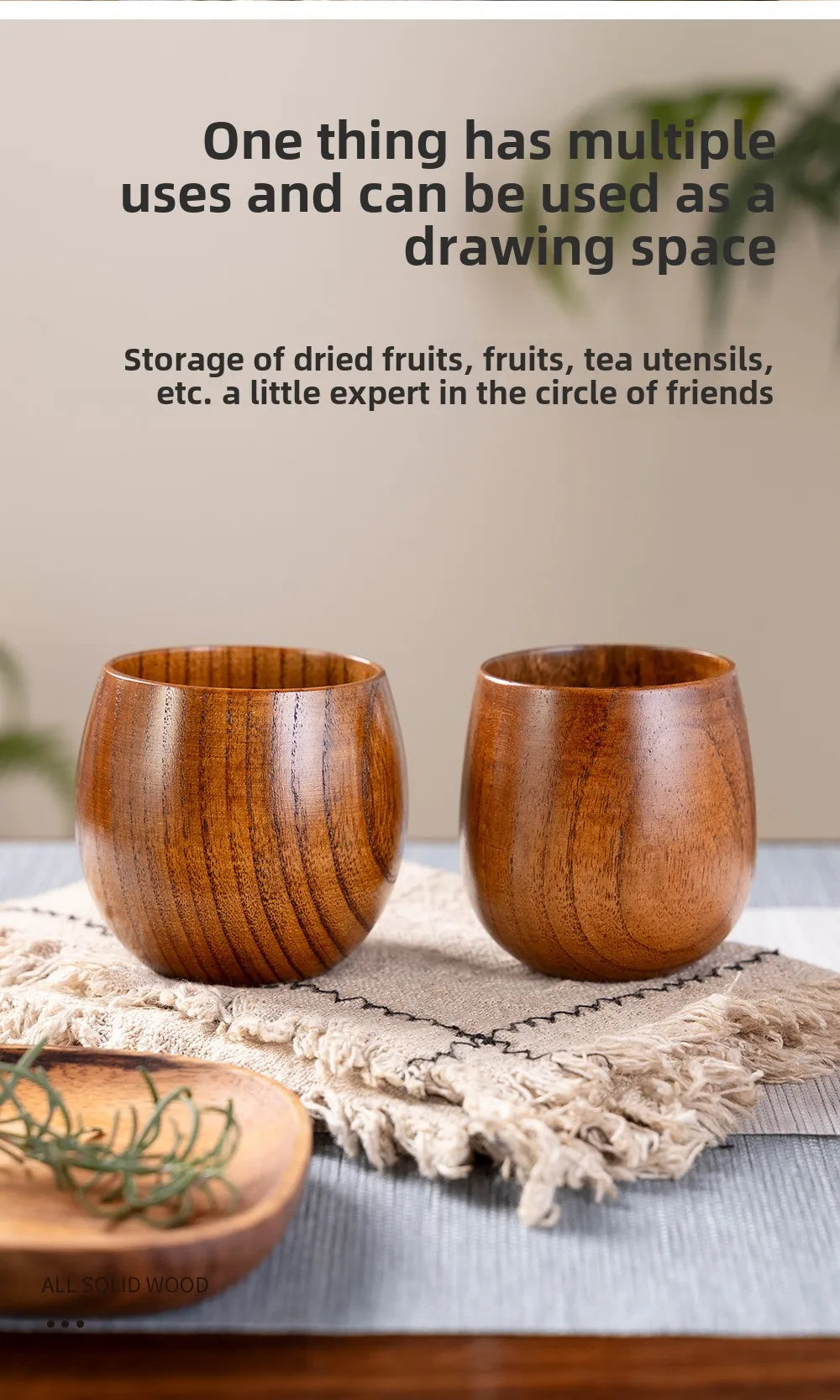 Wooden Big Belly Handmade Natural Spruce Wood Cups Beer Tea Coffee Milk Water Cup Kitchen Bar Drinkware