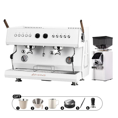 Commercial Coffee Machine CRM3211A, 2 Composite Brewing Heads, Independent Multi Boiler System, Automatic Water Inlet and Outlet