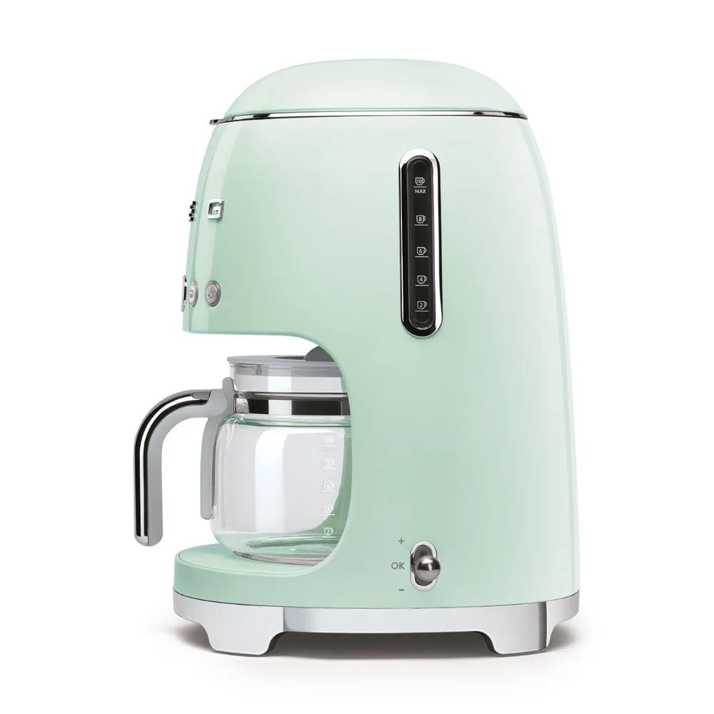 2024 New Smeg Retro Style Aesthetic Drip Filter Coffee Machine, Pastel Green