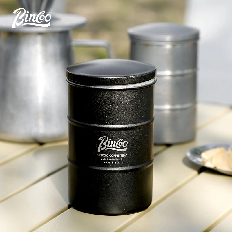 Bincoo Coffee Powder Sealed Jar 304 Stainless Steel Coffee Bean Powder Storage Jar Portable Outdoor Camping Style Storage Jar