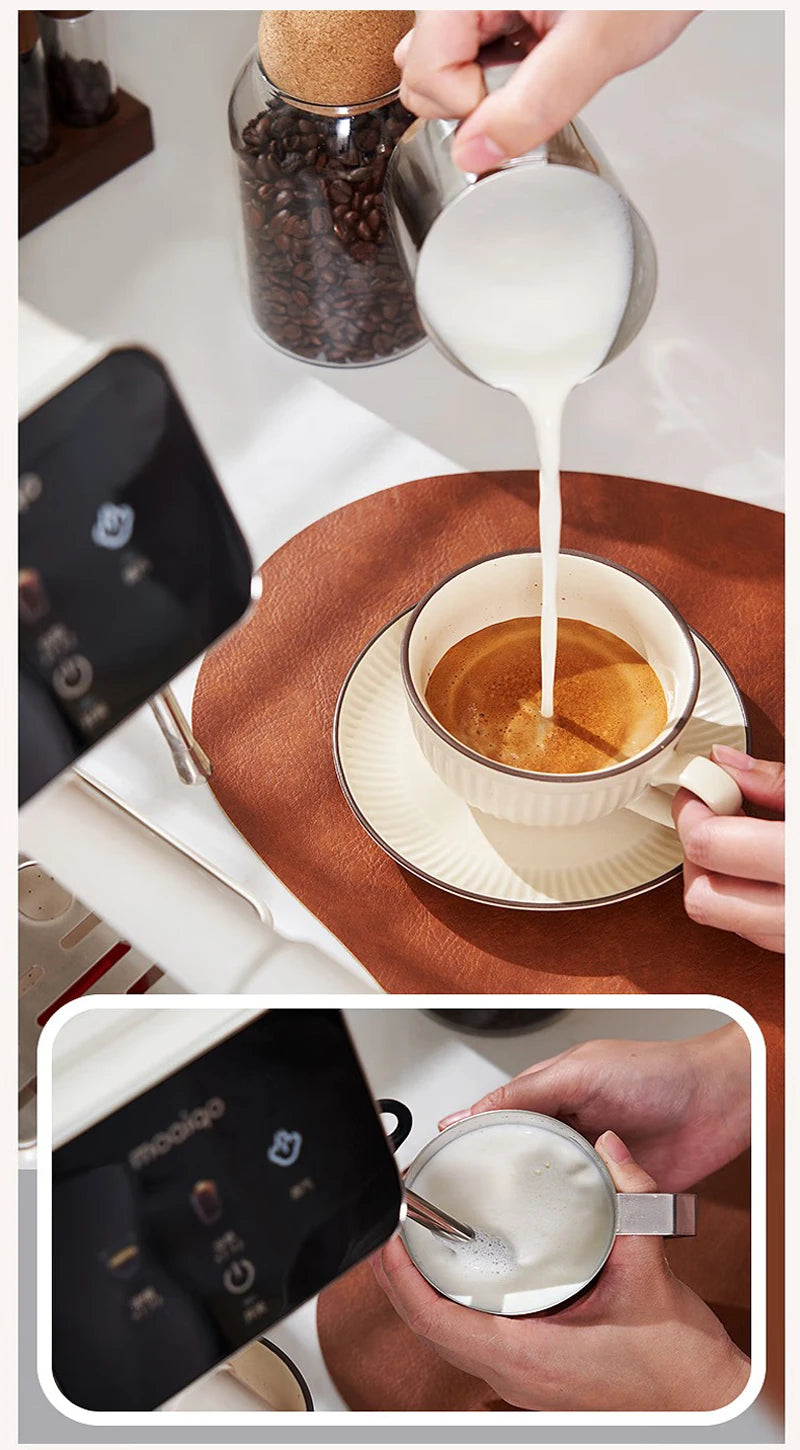 20bar Italian Coffee Machine Household Semi-automatic Hot and Cold Double Extraction with Steam Milk Frother Espresso Machine