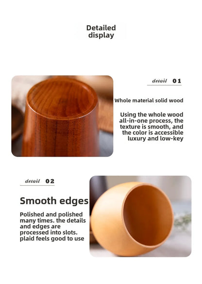 Wooden Big Belly Handmade Natural Spruce Wood Cups Beer Tea Coffee Milk Water Cup Kitchen Bar Drinkware