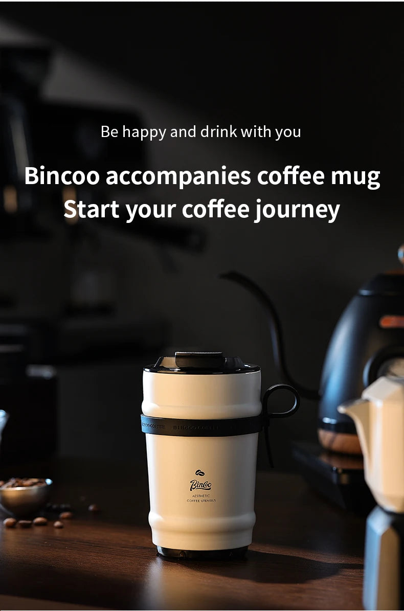 Bincoo Ceramic Liner Coffee Cup Thermos Cup Portable Accompanying Water Cup For Men And Women 316 Stainless Steel Cold Cup