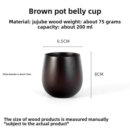 Wooden Big Belly Handmade Natural Spruce Wood Cups Beer Tea Coffee Milk Water Cup Kitchen Bar Drinkware