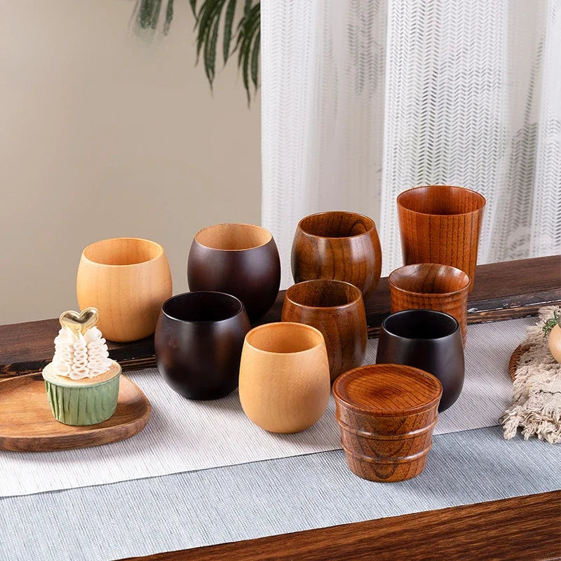 Wooden Big Belly Handmade Natural Spruce Wood Cups Beer Tea Coffee Milk Water Cup Kitchen Bar Drinkware