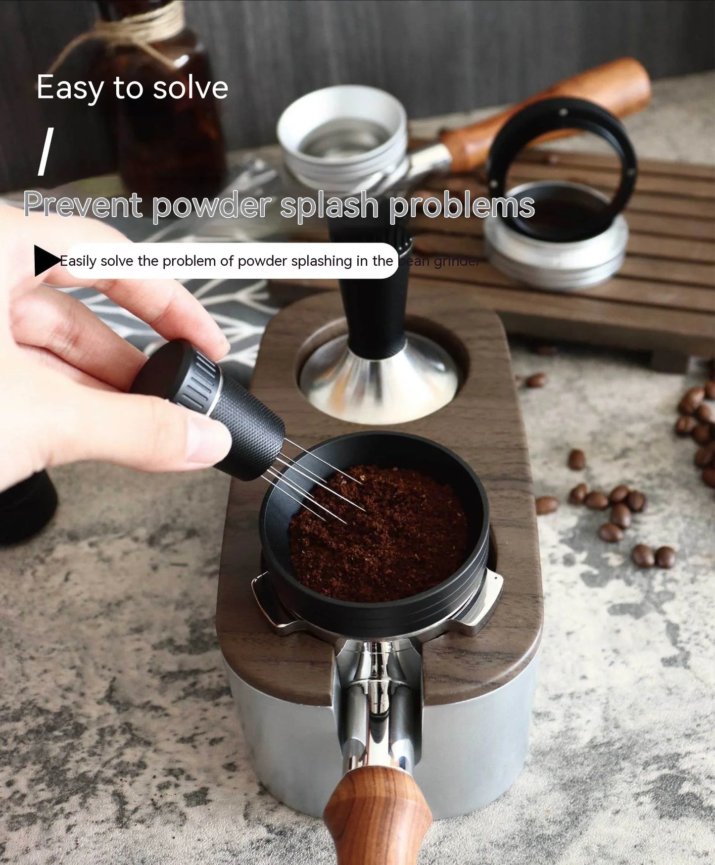 Aluminum Coffee Powder Dosing Ring Receiver Magnetic Suction Powder Ring Coffee Machine for 51 53 58Mm Coffee Filter Tamper