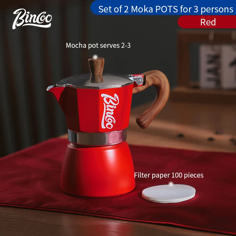 Bincoo Single Valve Coffee Moka Pot Espresso Machine Brewed Coffee Italian Home Outdoor Kitchen Utensils Barista Accessories