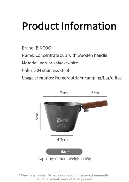 Bincoo Coffee extraction cup concentration cup stainless steel liquid cup wood handle powder press powder cup tool full set