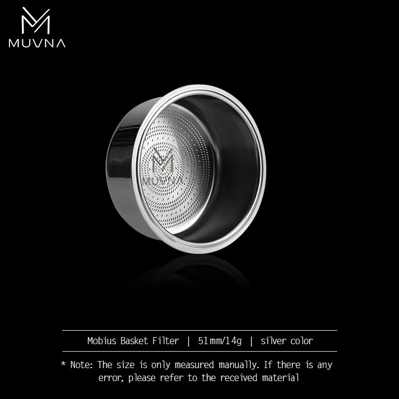 MUVNA Precision High Extraction Mobius Espresso Basket Filter, Micro Sieve Filter Basket with 304 Stainless Steel for 51/54/58mm