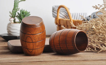 Wooden Bucket Shape Mugs Handmade Natural Spruce Wood Cups Beer Coffee Milk Water Drinking TeaCup Creative Kitchen Bar Drinkware