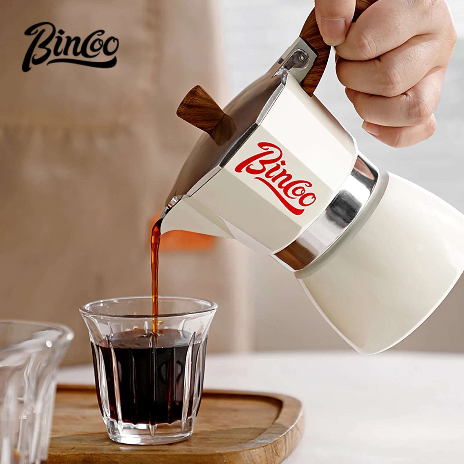 Bincoo Single Valve Coffee Moka Pot Espresso Machine Brewed Coffee Italian Home Outdoor Kitchen Utensils Barista Accessories
