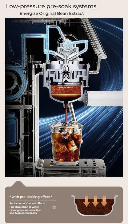 20bar Italian Coffee Machine Household Semi-automatic Hot and Cold Double Extraction with Steam Milk Frother Espresso Machine