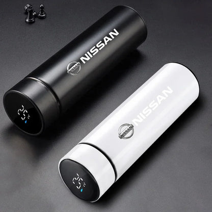 Car Logo Smart Thermos Mug With Temperature Display For Nissan Nismo X-trail Almera Qashqai Tiida Patrol Y62 Teana J32 Skyline