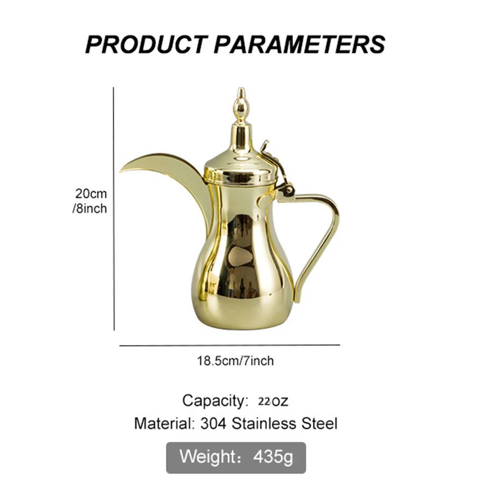 32oz/48oz stainless steel coffee pot Arabic coffee brewing pot Creative Middle Eastern style coffee tool for kitchen bar