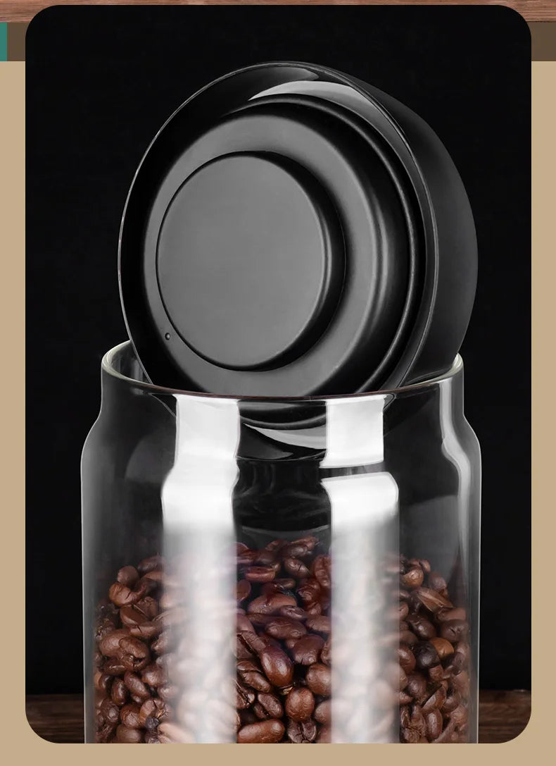 PARACITY Vacuum Sealed Tank Coffee Bean Glass Sealed Jar Household Moisture-proof Air Extraction Airtight Container Coffee Set