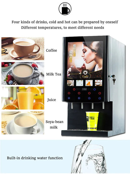 Table 6 Flavors Of Hot And Cold Coffee Machine Automatic One Hot Cocoa Juice Instant Coffee Machine